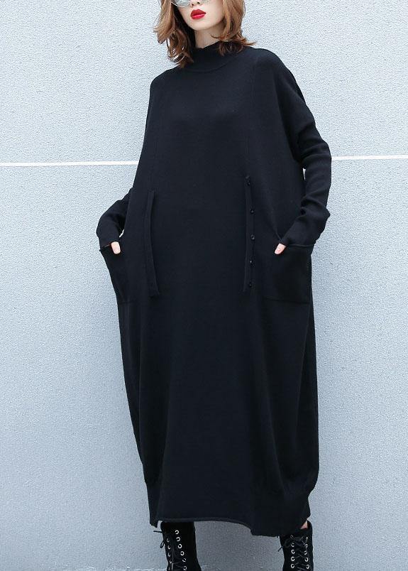 あったか 2WAY（着回し） セーターワンピース 秋冬 モード風 ブラック レディース ニットワンピース